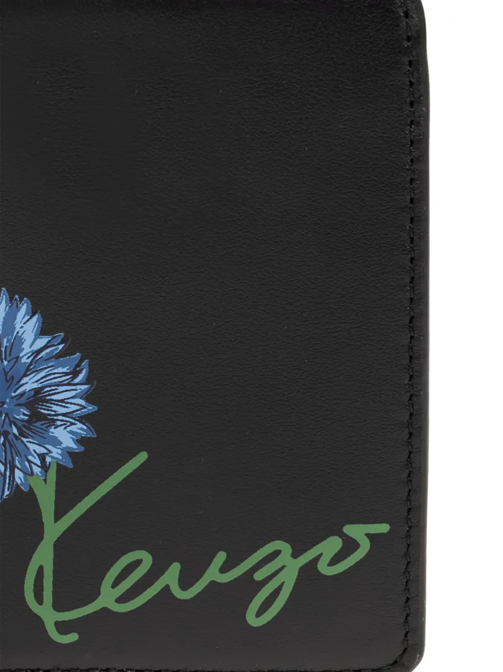 Kenzo Tulip leren portemonnee Zwart