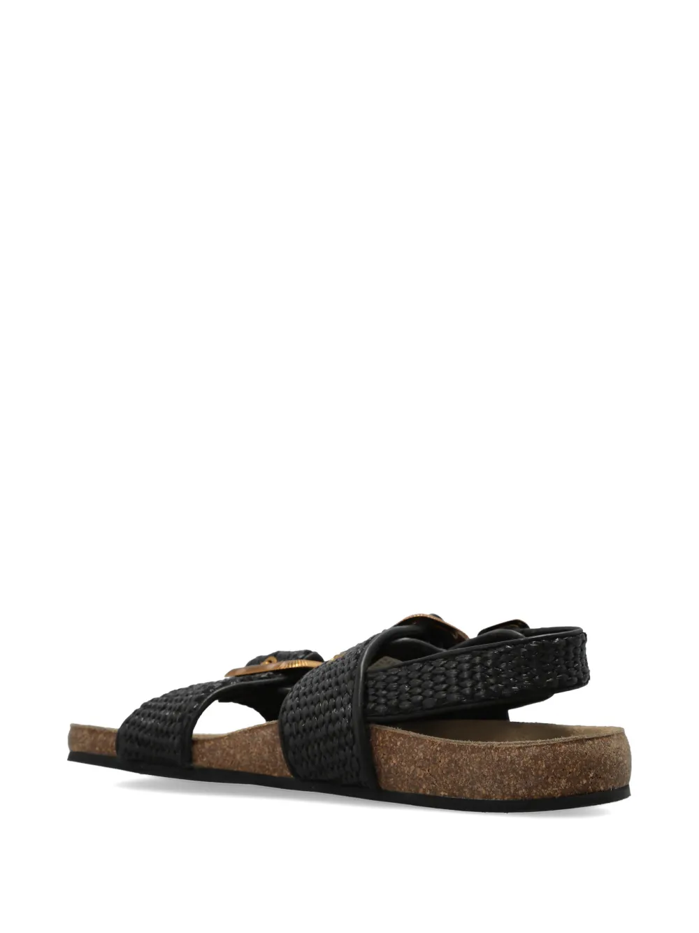 AllSaints Staffa geweven sandalen met gespsluiting Zwart