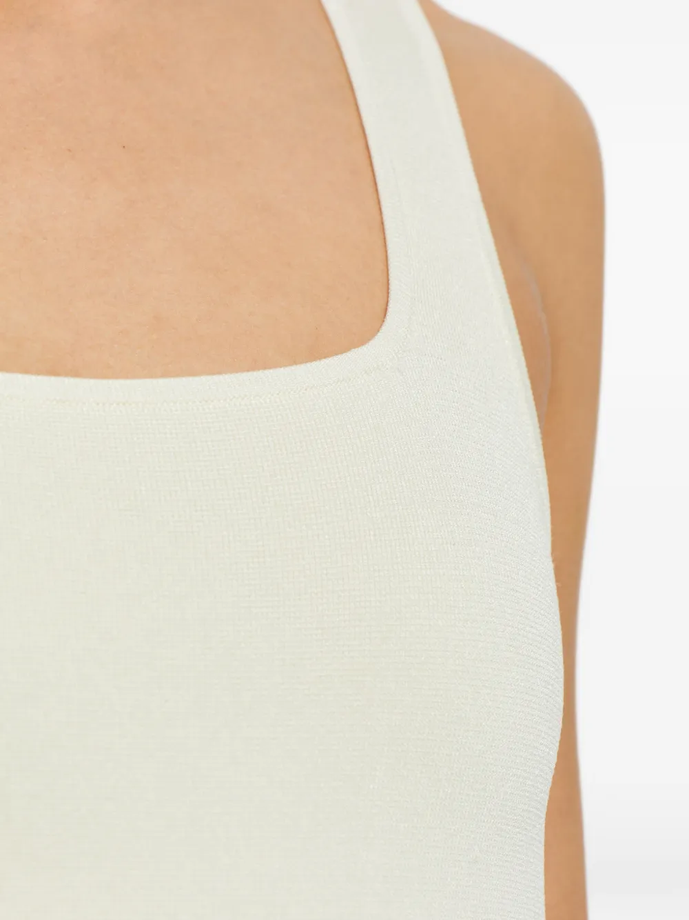 Matteau Mouwloze katoenen jurk met gesmockte rok Beige