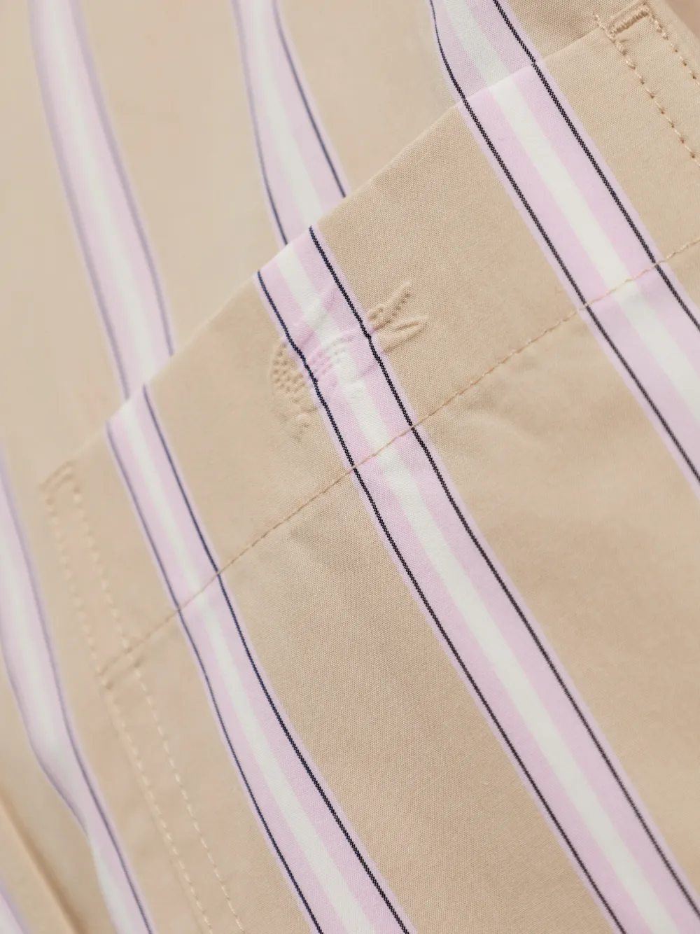 Lacoste Gestreepte blouse met geborduurd logo Beige