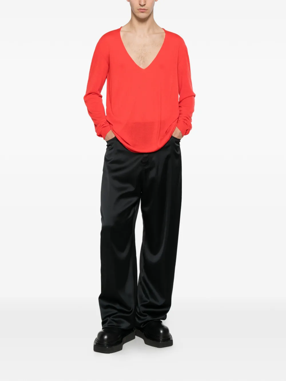 Rick Owens Extreme trui met V-hals Oranje