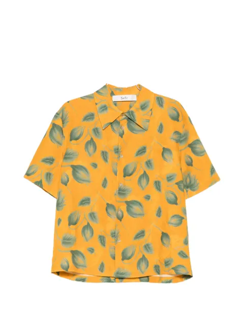 Séfr Dayot leaf-print shirt