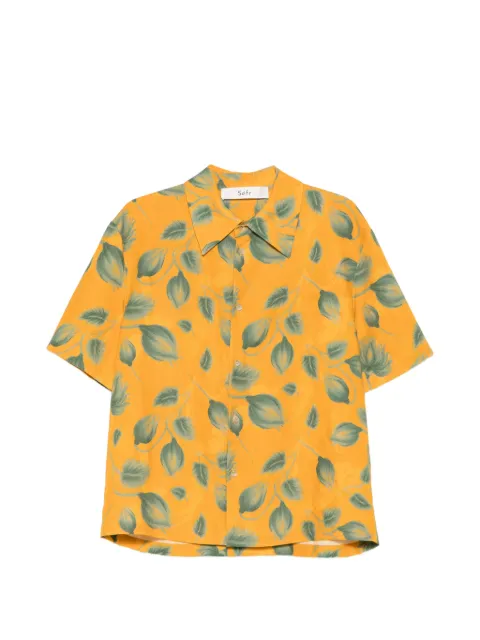 Séfr Dayot leaf-print shirt