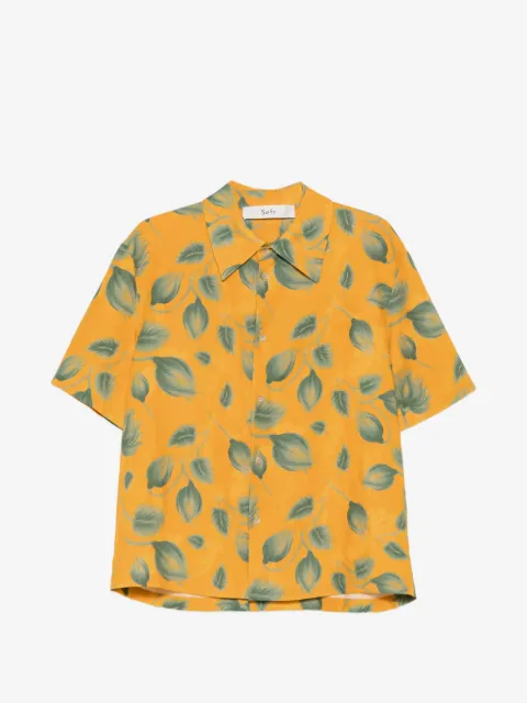 Séfr Dayot leaf-print shirt