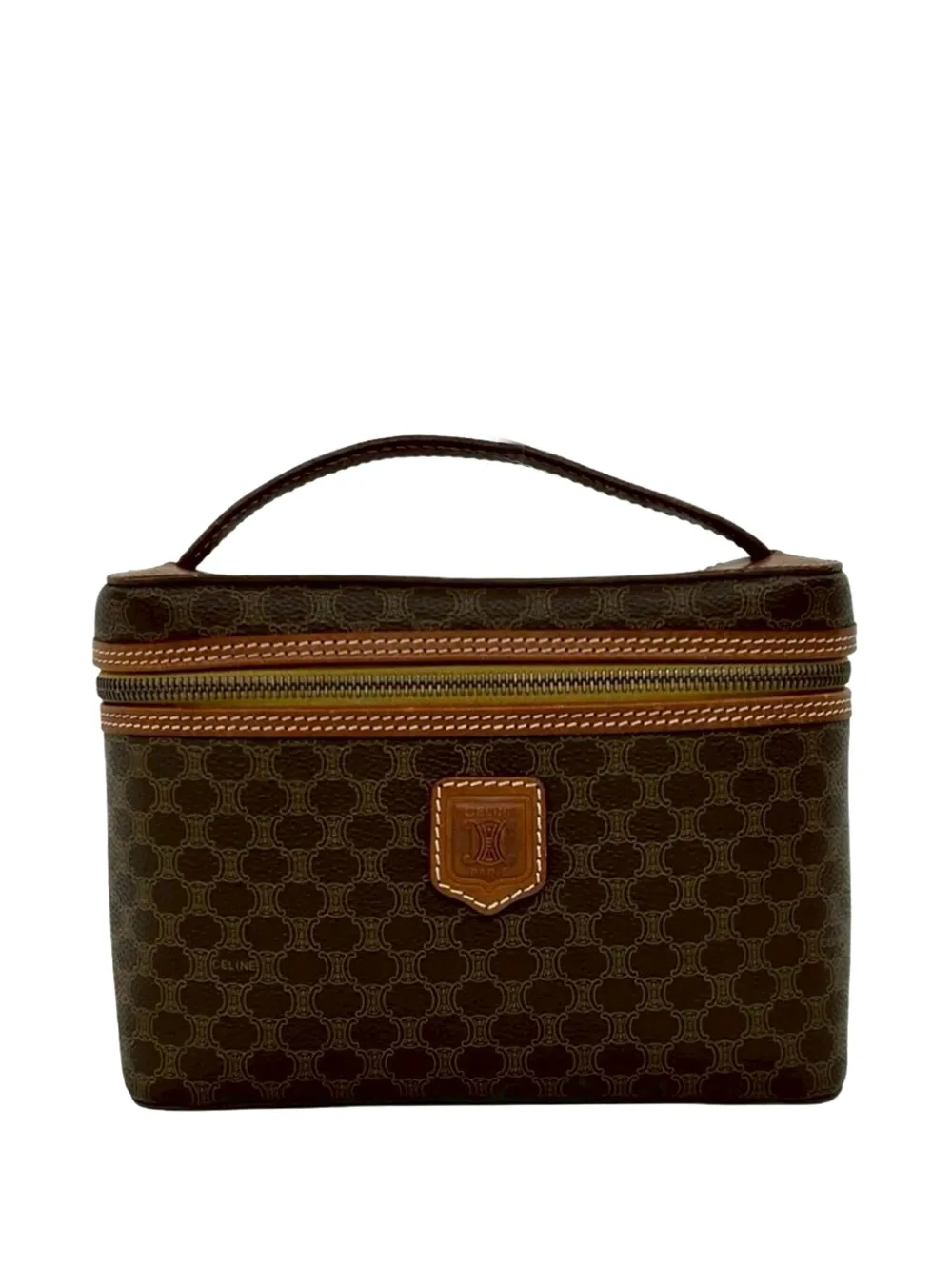 Celine Pre-Owned 1994 Macadam Coated Canvas vanity bag - Marrone