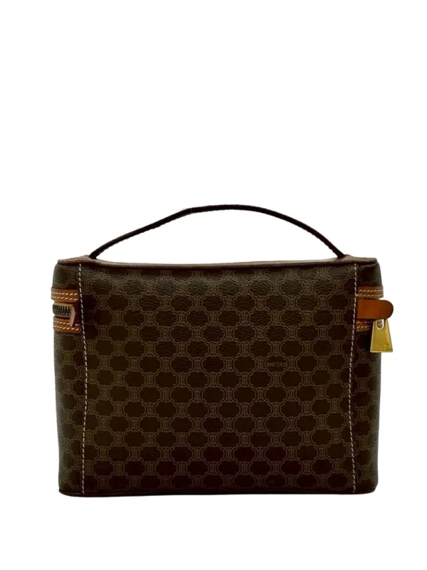 Celine Pre-Owned 1994 Macadam Coated Canvas Vanity Bag | Brown