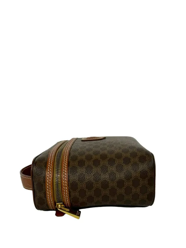 Celine Pre-Owned 1994 Macadam Coated Canvas Vanity Bag | Brown