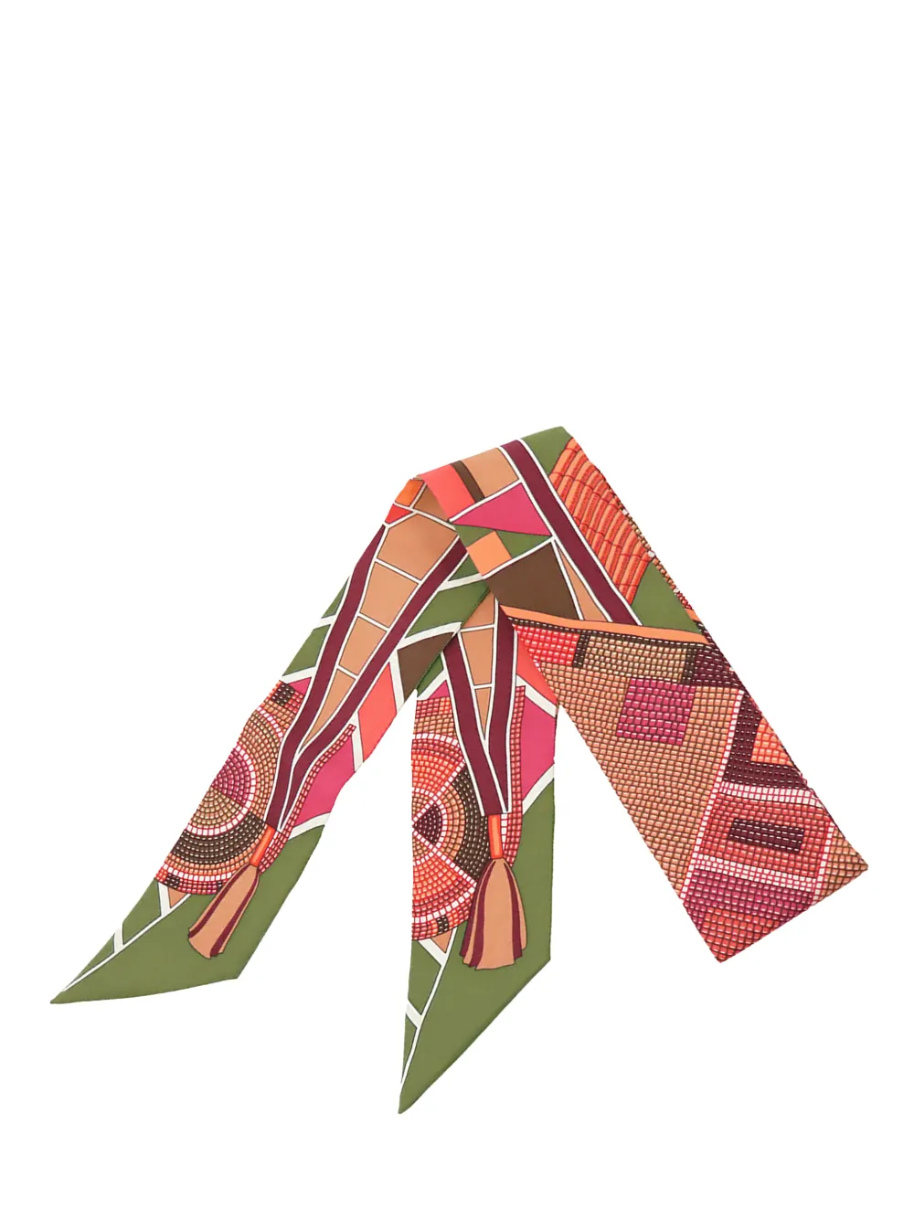 Hermès Pre-Owned 20th Century L Art Indien Des Plaines Silk Twilly Scarf scarves - Orange