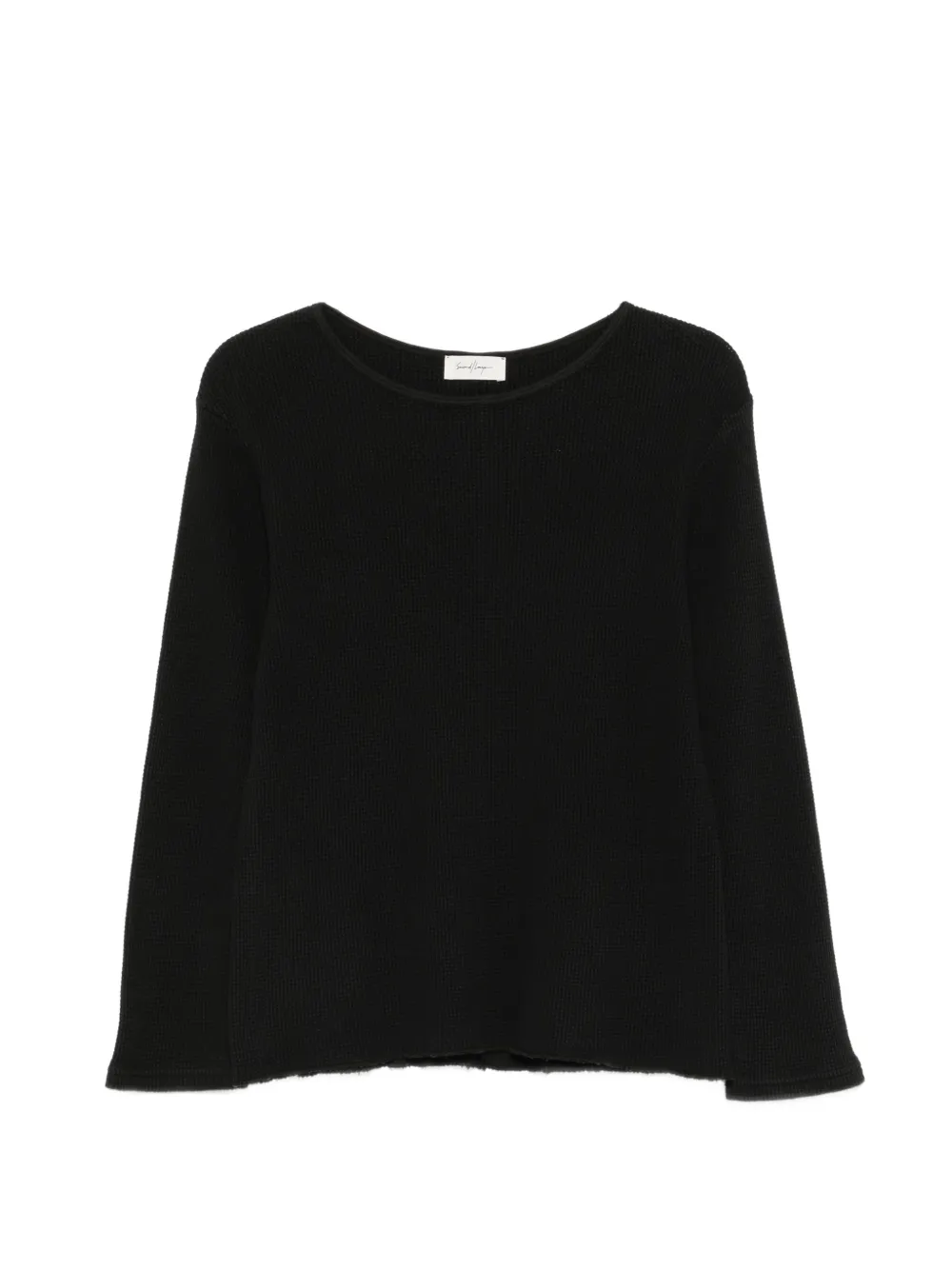 Second/Layer waffle-knit long-sleeve T-shirt - Nero