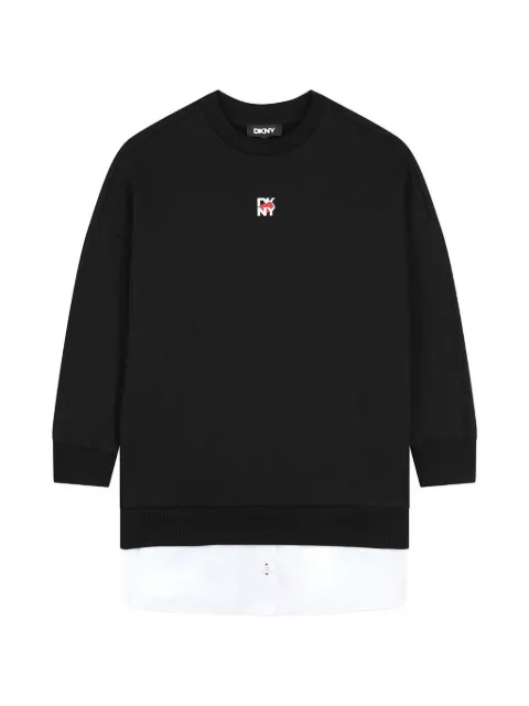 Dkny Kids logo-print layered sweatshirt dress