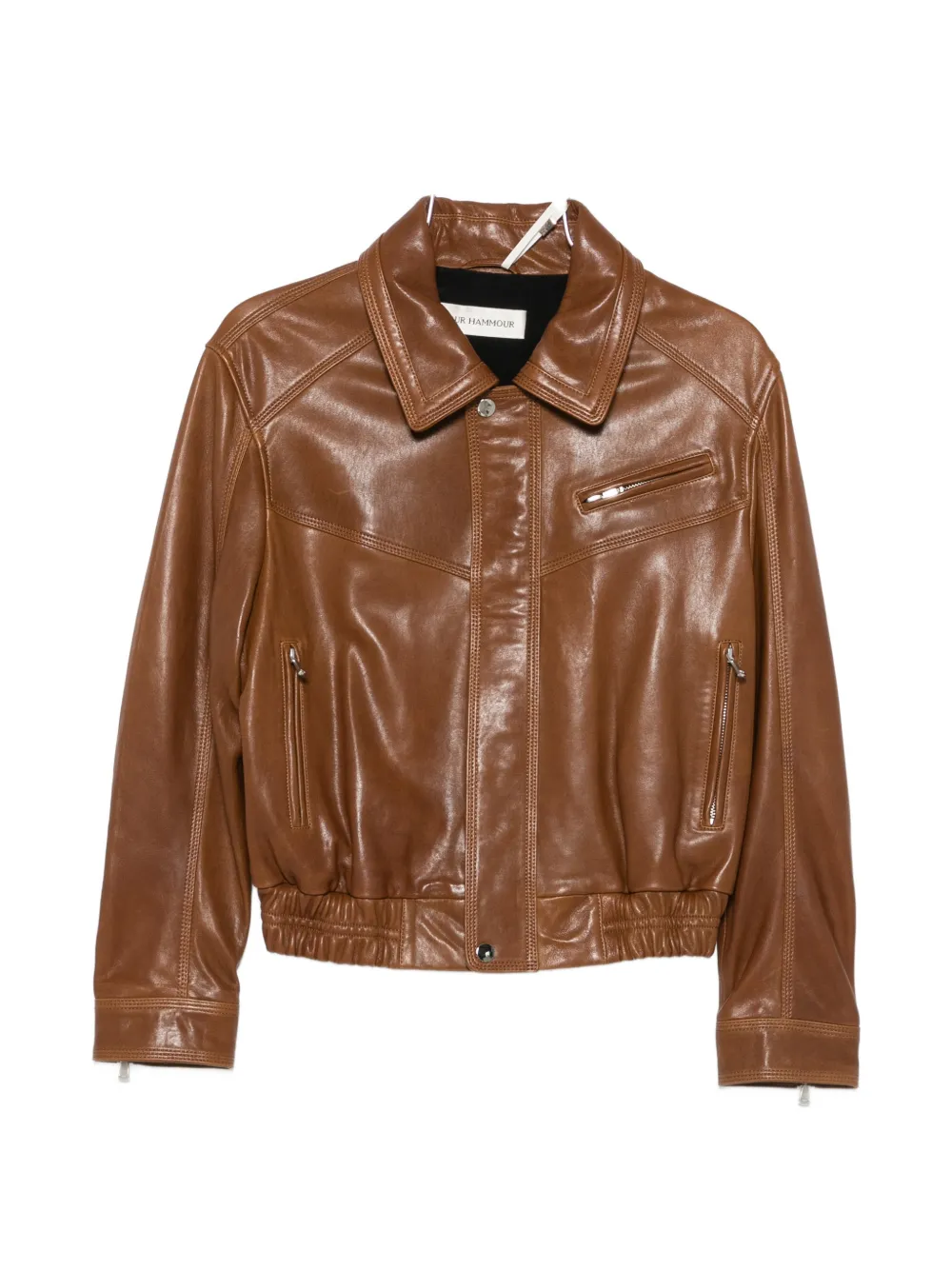 Nour Hammour Clint leather jacket - Braun