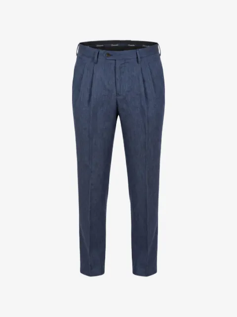 Drumohr pleated-front tapered-leg trousers