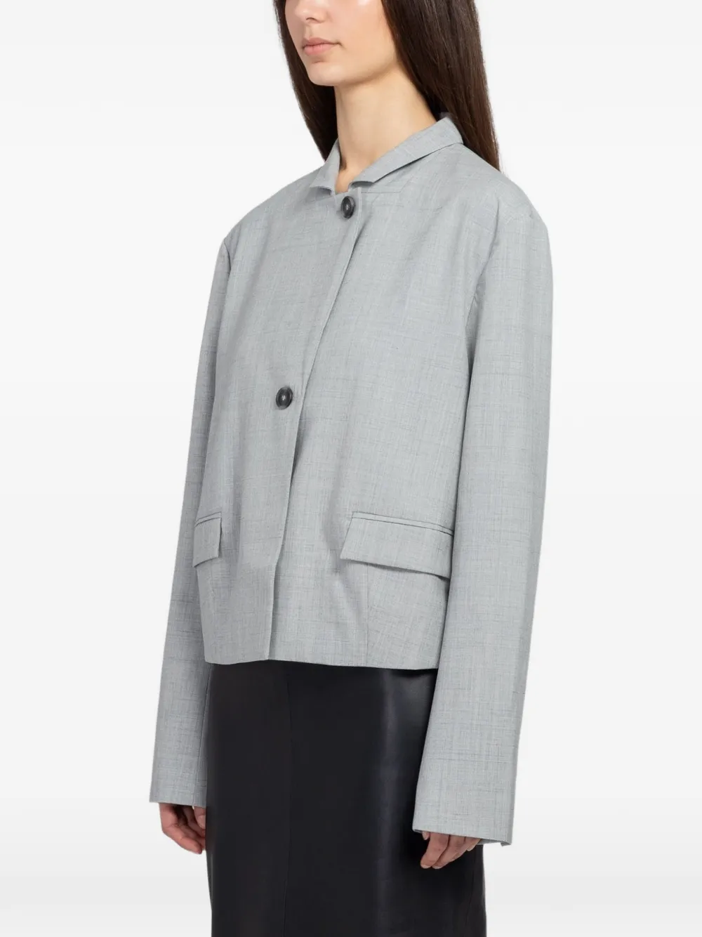 St. Agni Cocoon blazer met klepzak Grijs