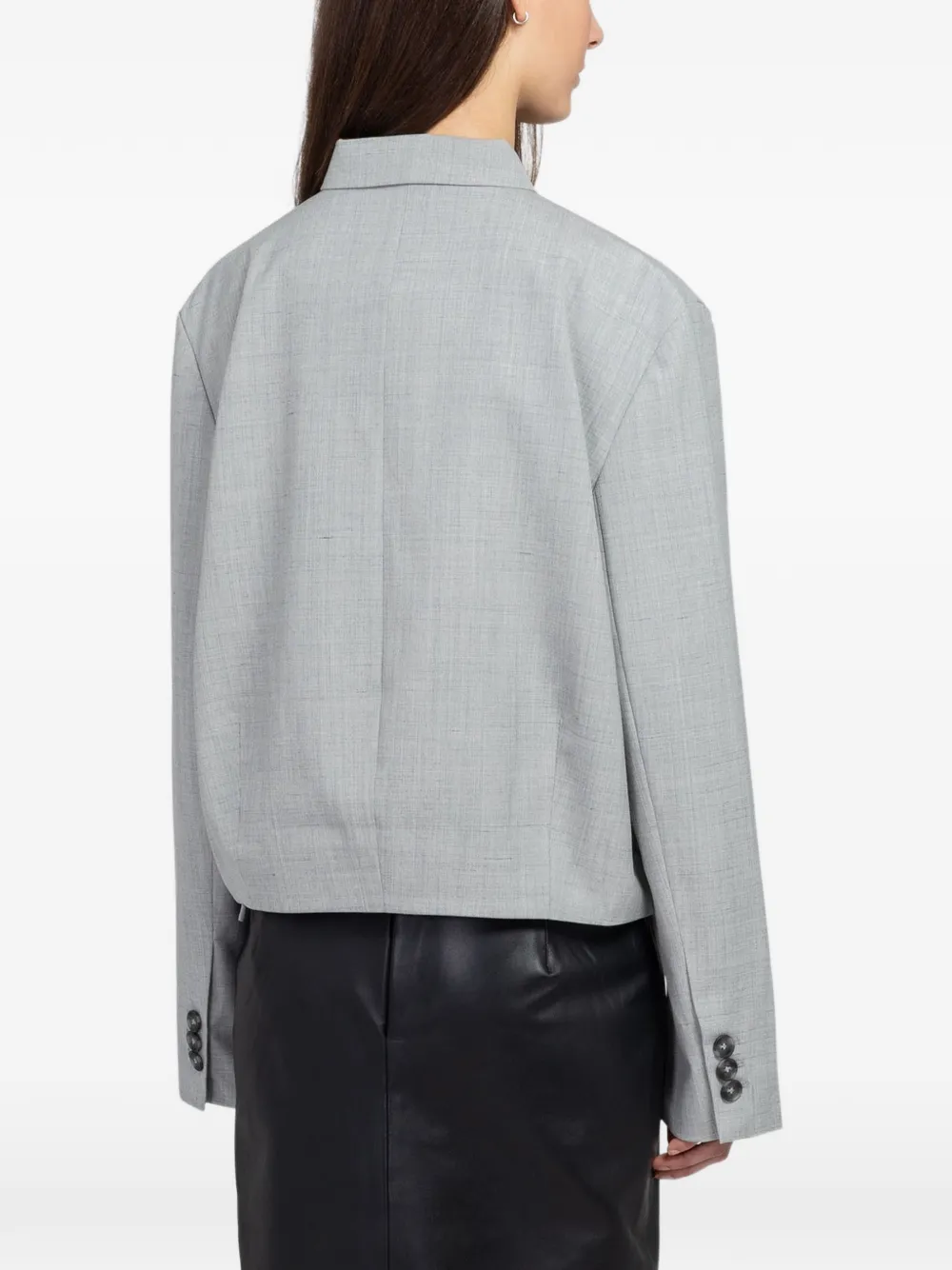 St. Agni Cocoon blazer met klepzak Grijs