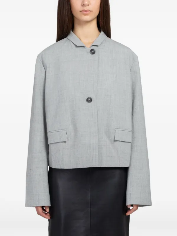 St. Agni Cocoon Flap-pocket Blazer in Grey
