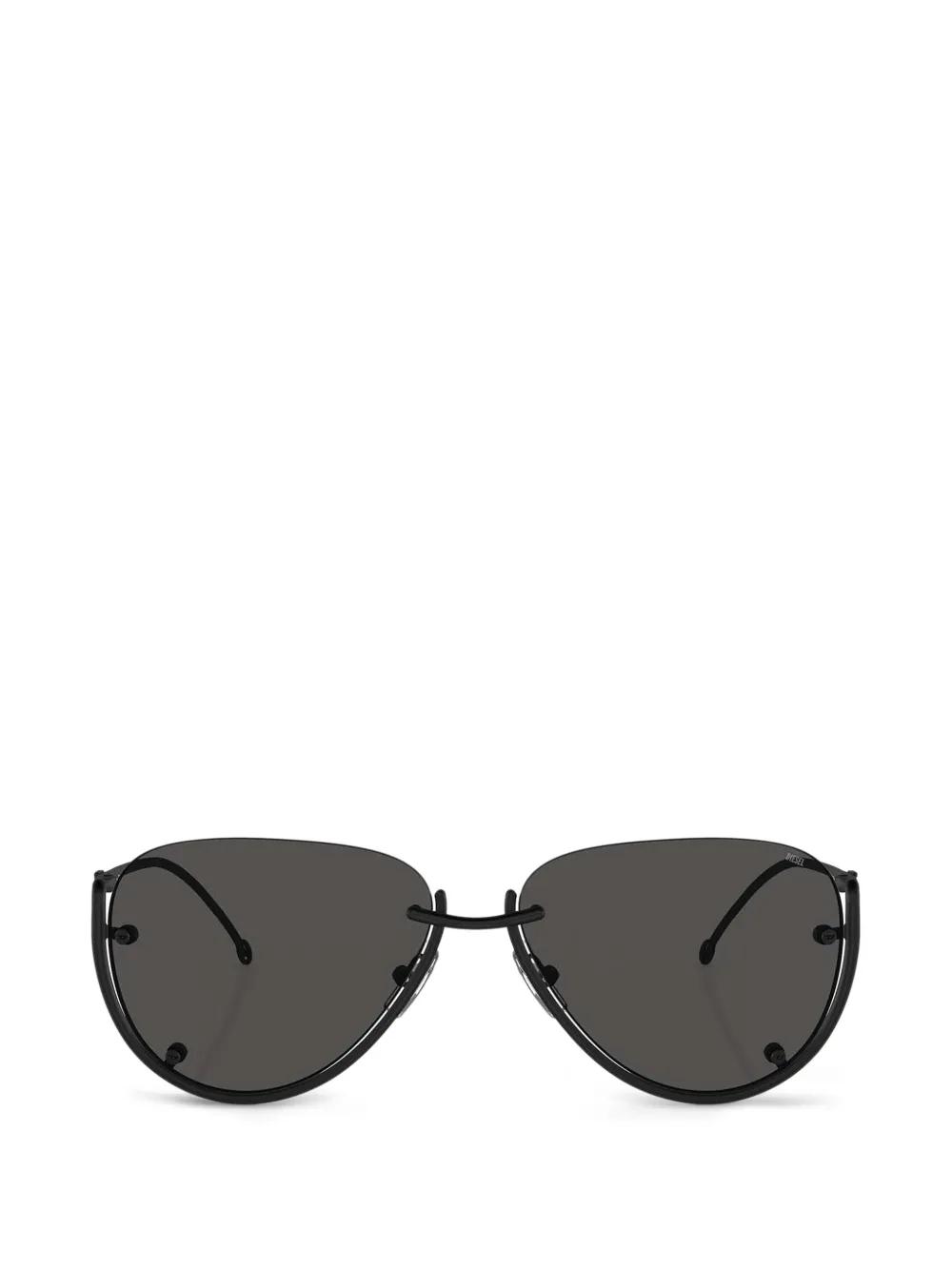 Diesel rimless pilot-frame sunglasses - Nero