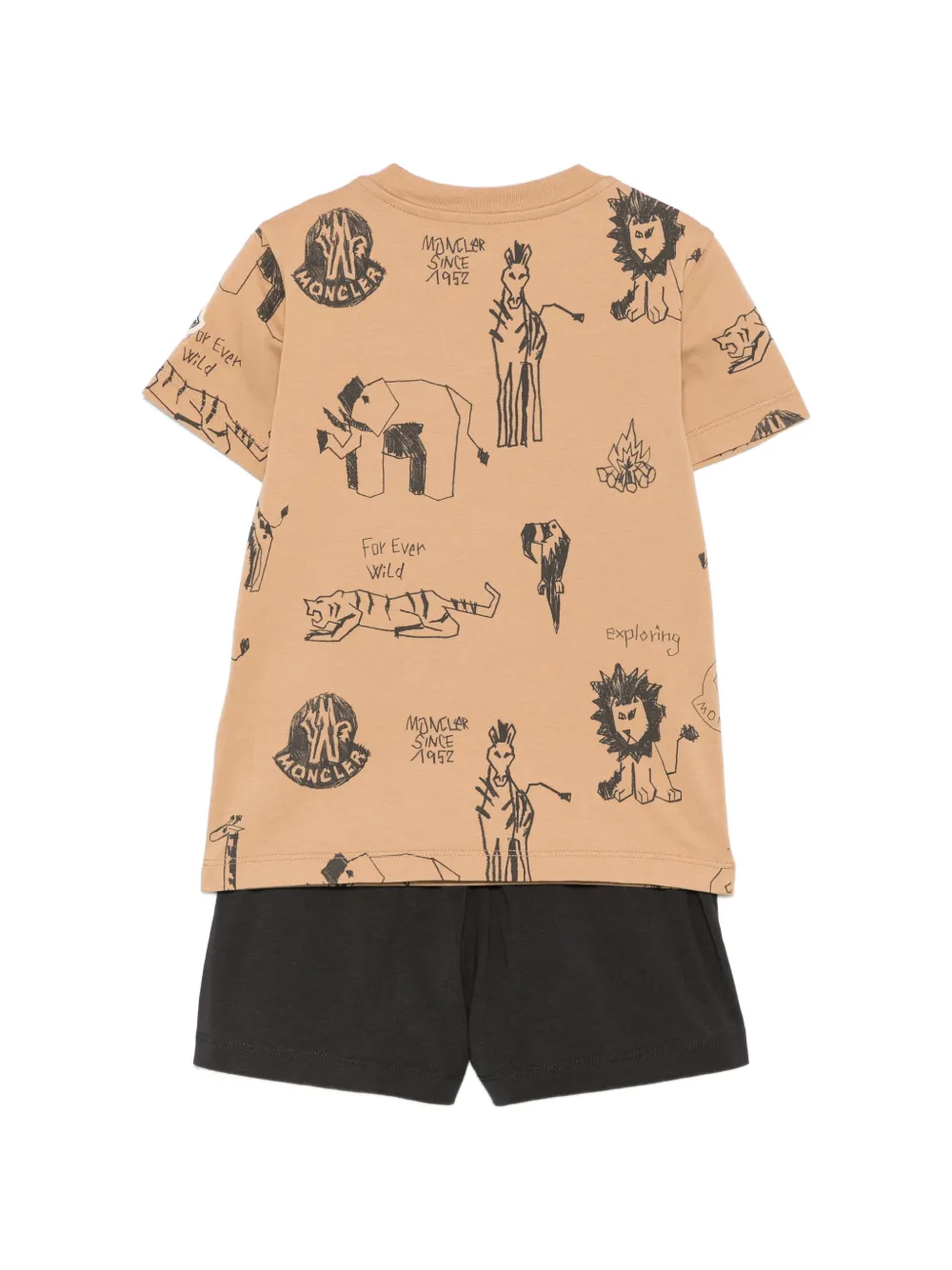 Moncler Enfant Shorts met dierenprint Beige