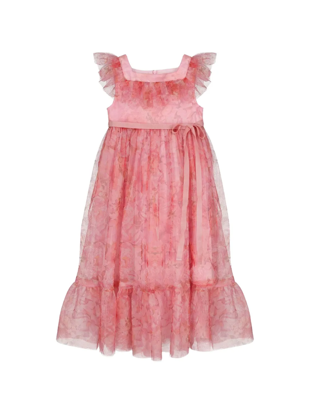 PETITE AMALIE floral-print ruffled dress - Rosa