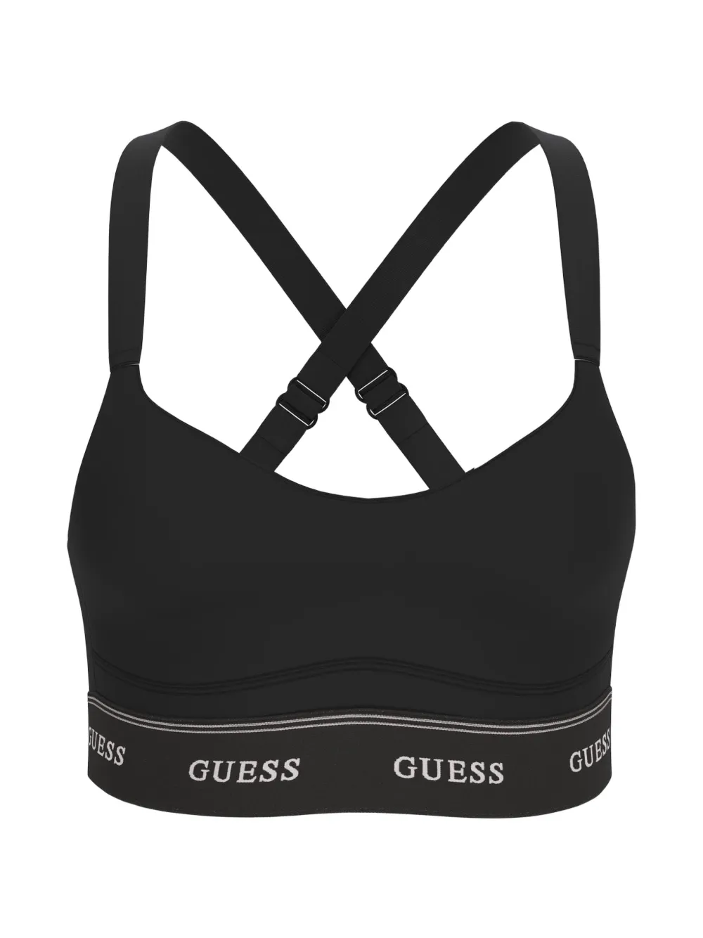 GUESS USA Alba logo-tape cross-back bra - Nero
