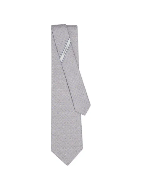 Ferragamo Gravata de seda com estampa corrida
