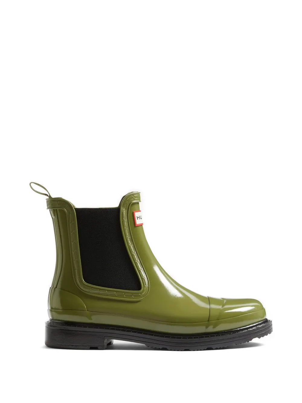 Hunter Commando Gloss Chelsea laarzen met logodetail Groen