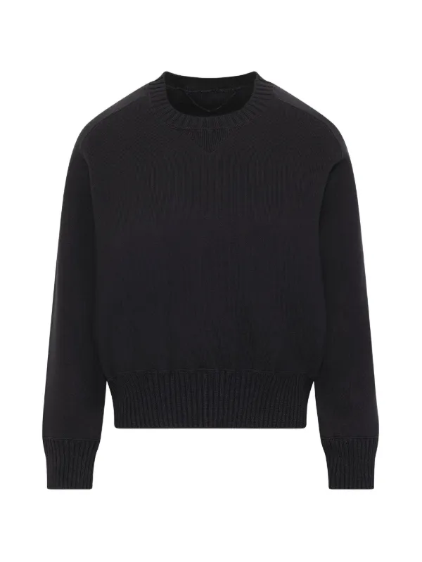 Sacai Ribbed-knit Panelled Sweater in Black
