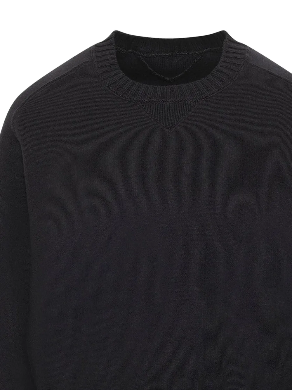 sacai Ribgebreide trui met vlakken Zwart