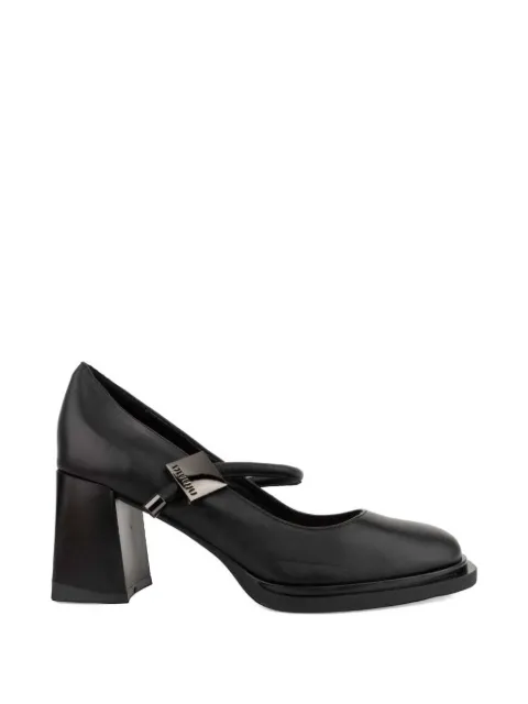 LINDA BAUMANN logo-plaque block-heel pumps