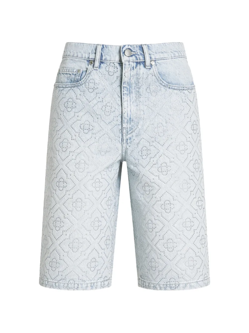 Casablanca rhinestone-embellished monogram shorts - Blue