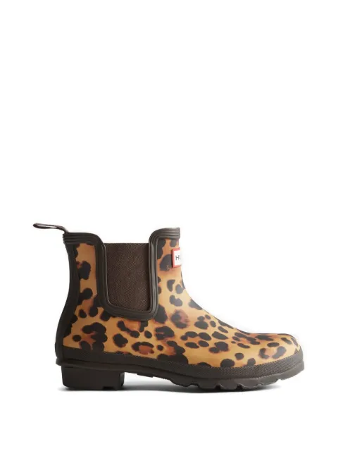 Hunter Original leopard-print chelsea boots