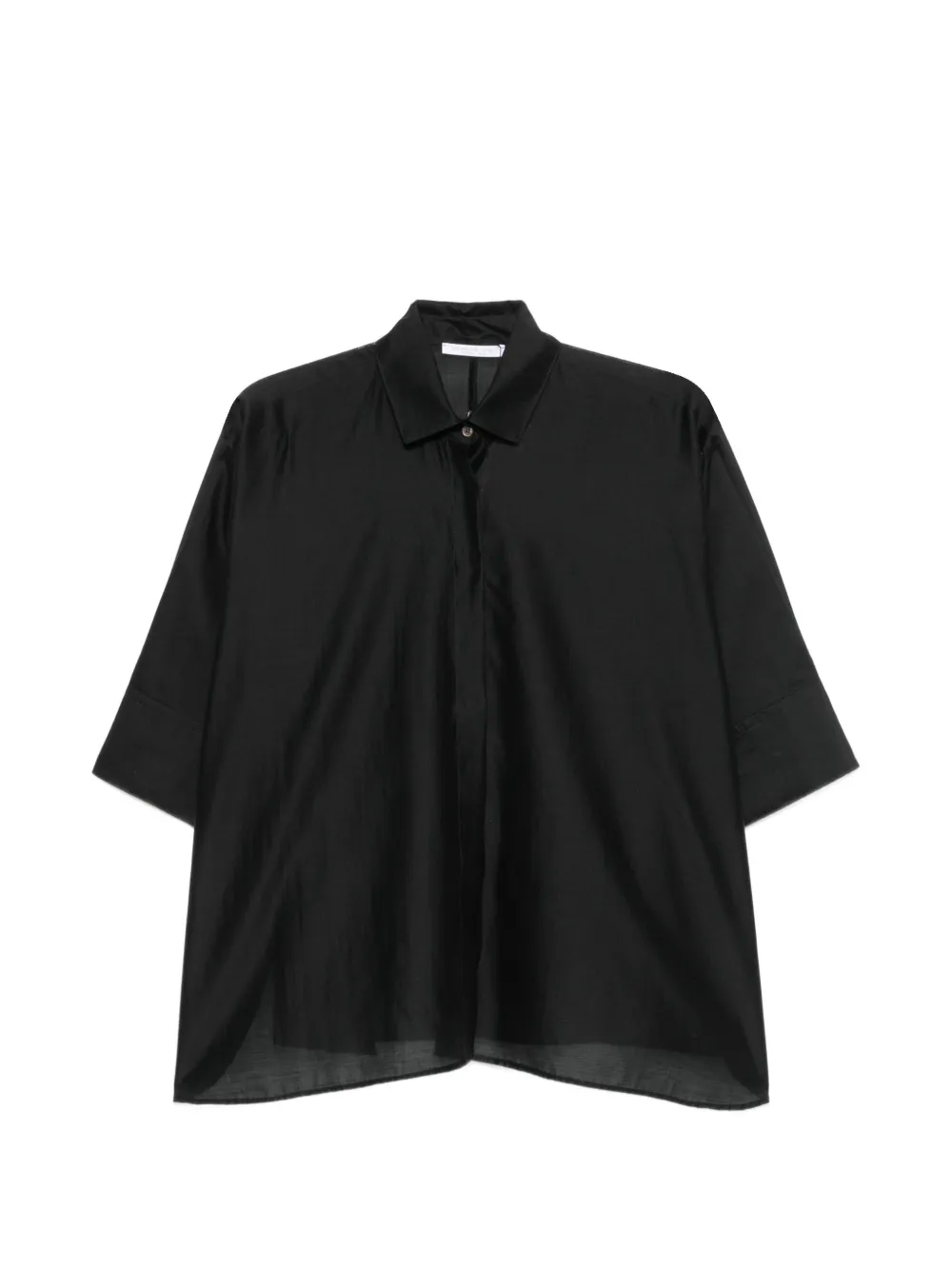 Cenere GB contrast-stitch short-sleeve shirt - Nero