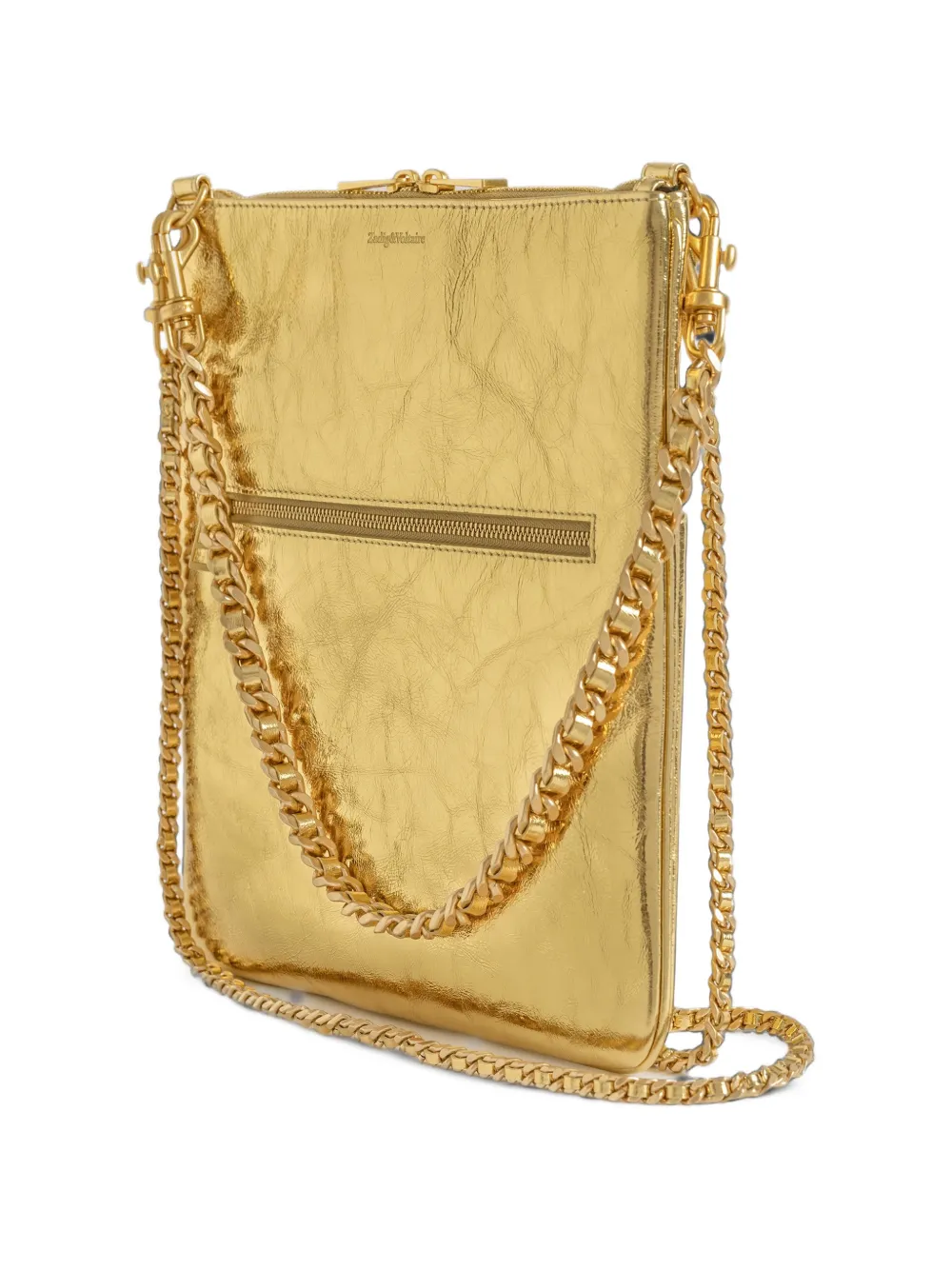 Zadig&Voltaire Rock 26 metallic clutch Goud