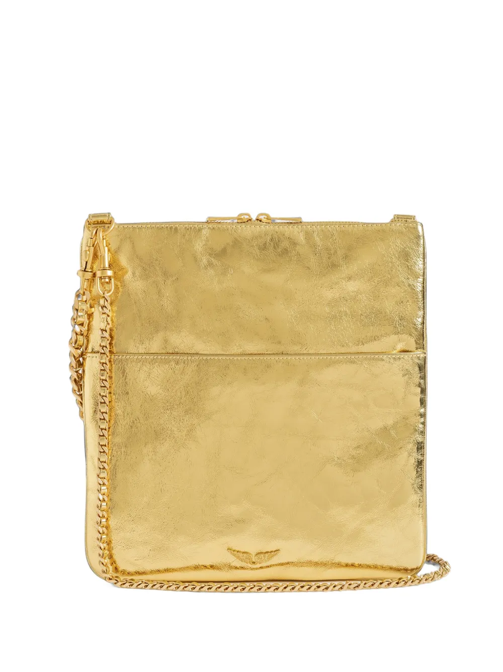 Zadig&Voltaire Rock 26 metallic clutch Goud