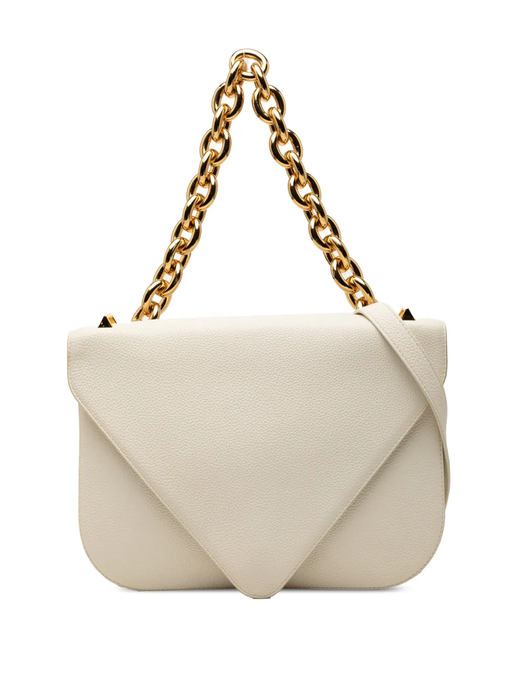 Bottega Veneta Pre-Owned 2012-2026 Medium Leather Mount Envelope Chain Bag satchel - Bianco