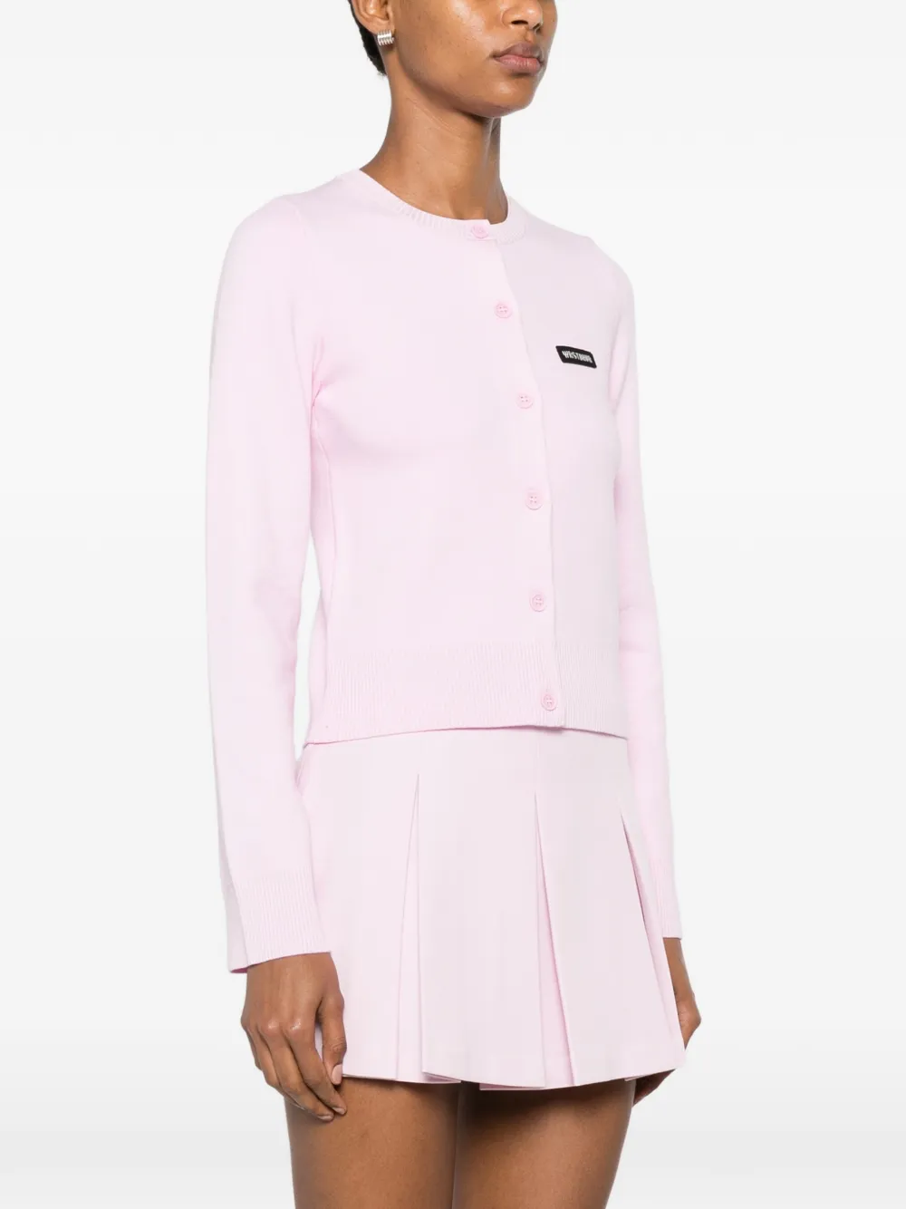  Wrstbhvr Cardigan Boutonné à Patch Logo - Rose 
