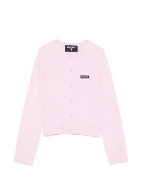 WRSTBHVR logo-patch button-up cardigan