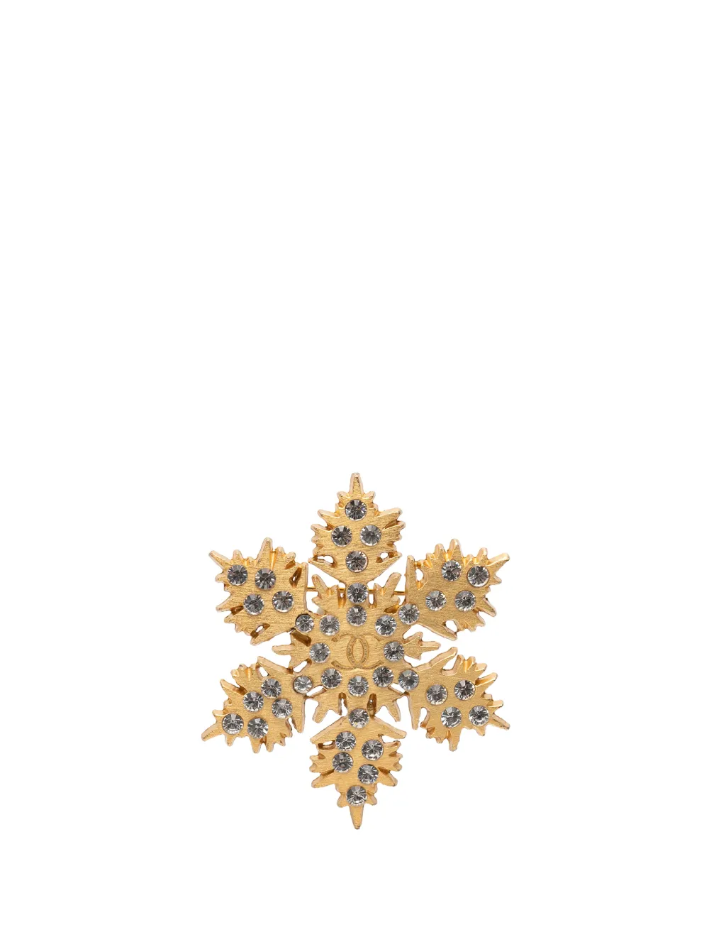 CHANEL Pre-Owned 2001 CC Gold Plated Crystal Snowflake Pin Brooch costume brooch - Oro