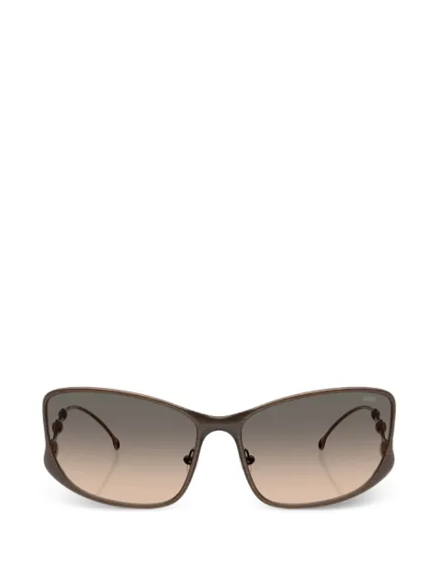 Diesel lentes de sol con armazón rectangular y efecto cepillado