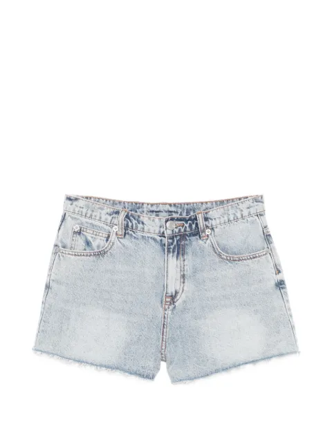 WRSTBHVR Medina logo-patch frayed shorts