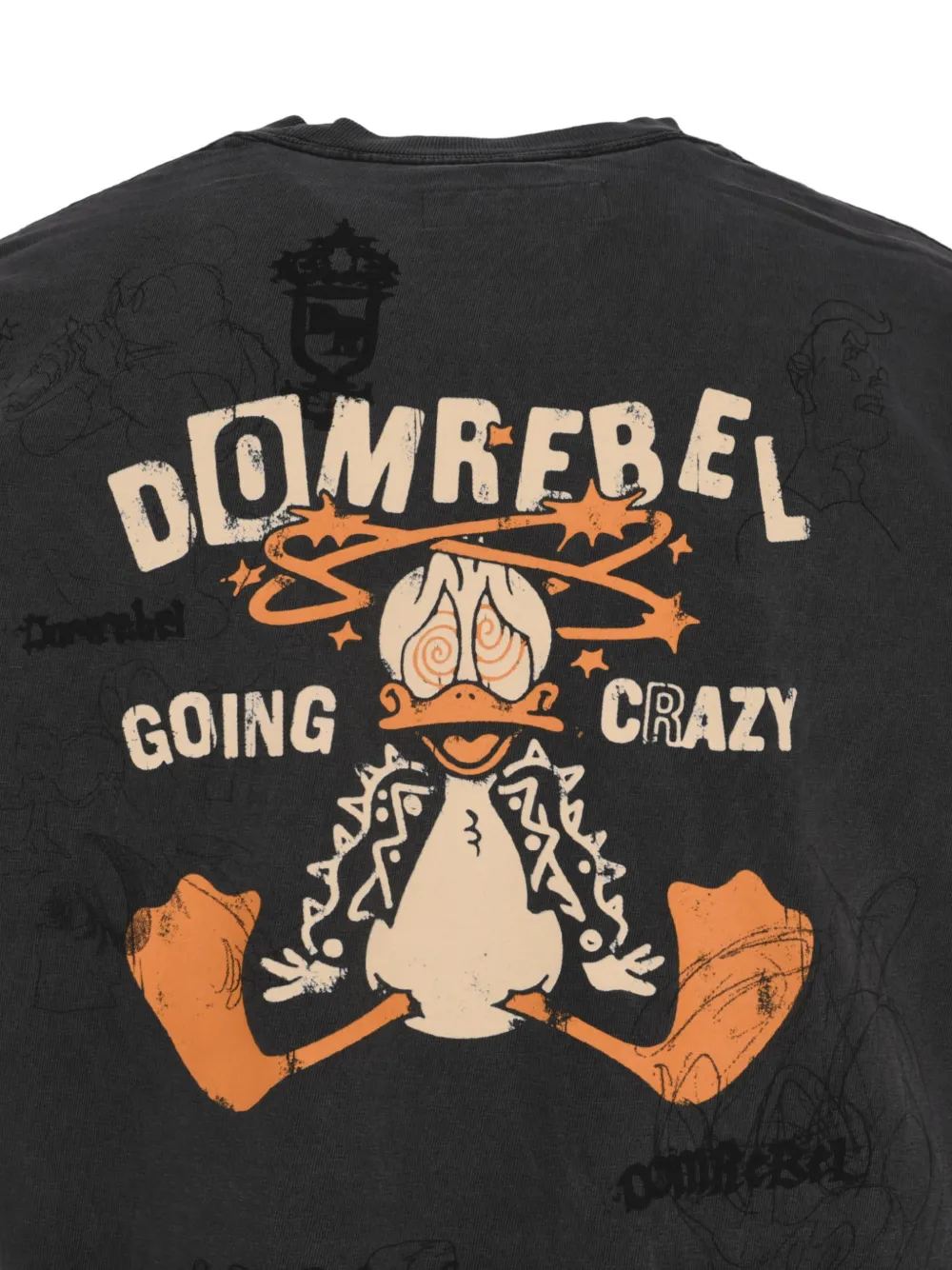 DOMREBEL T-shirt met grafische print Zwart