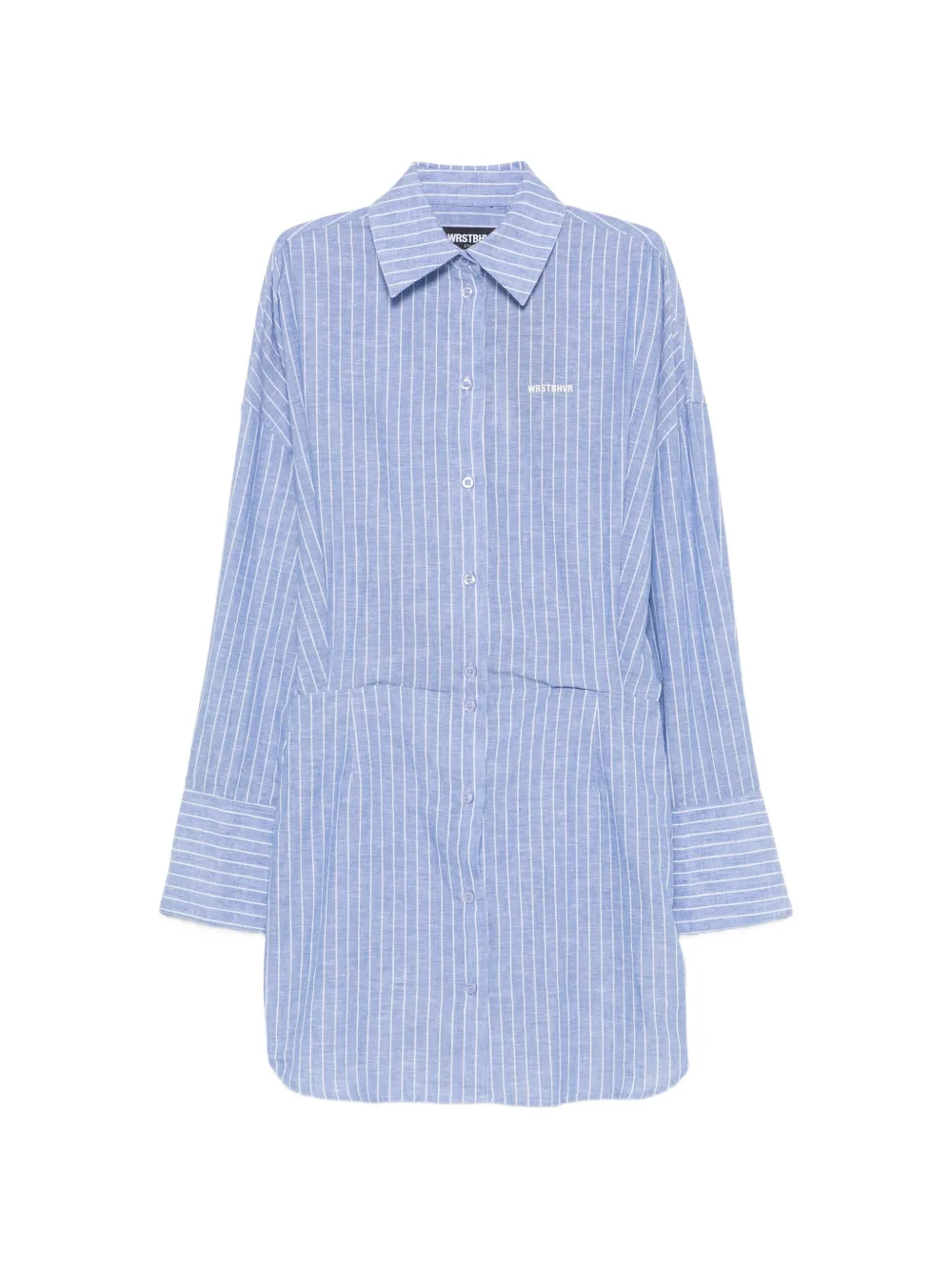 WRSTBHVR pinstripe-pattern mini shirt dress - Blu
