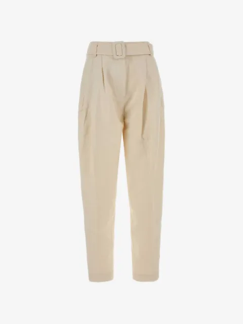 Co pantalon plissé à taille ceinturée
