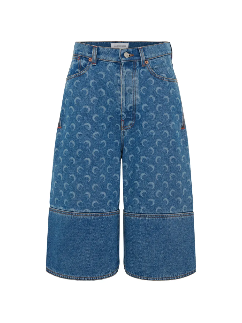 Marine Serre Denim shorts Blauw
