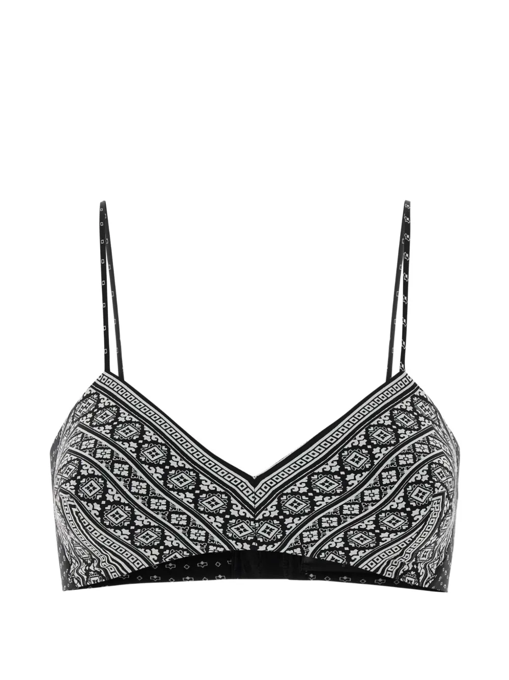 Ermanno Scervino geometric-print silk crop top - Nero