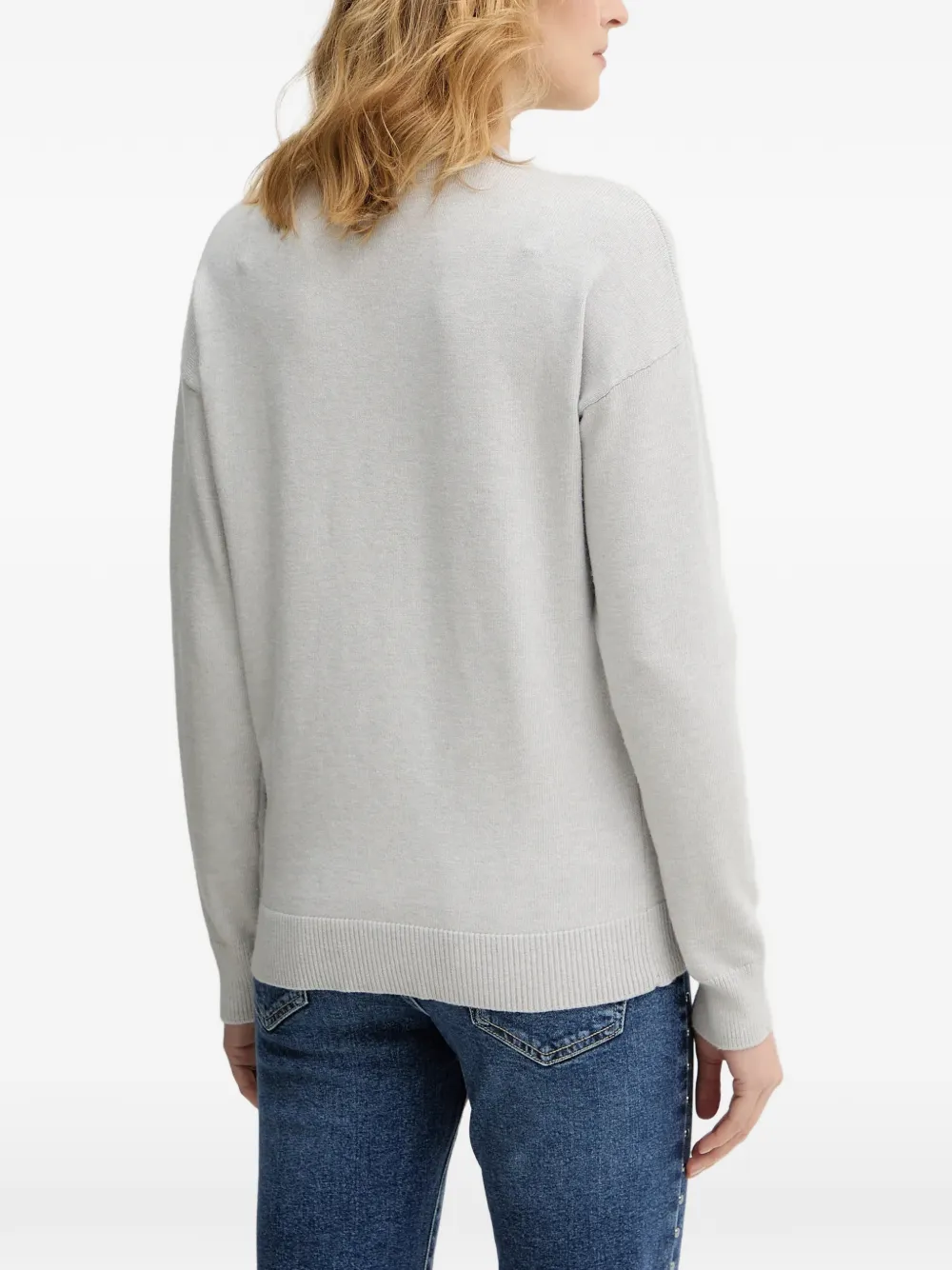 DKNY Trui met pailletten en logo Grijs