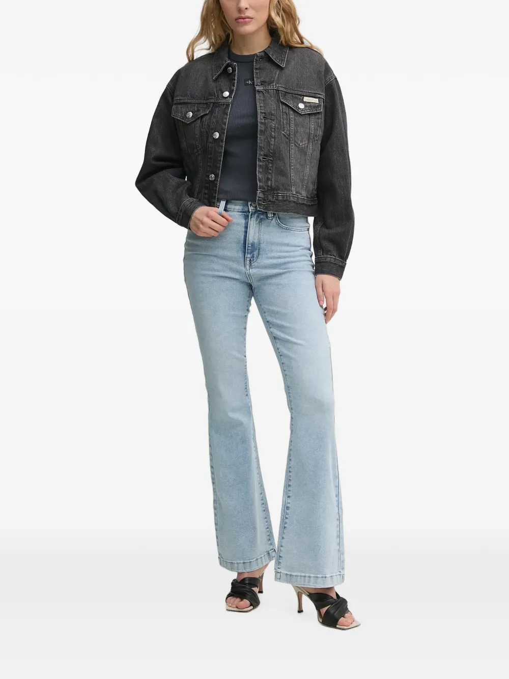 DKNY Flared jeans met vervaagd effect Blauw