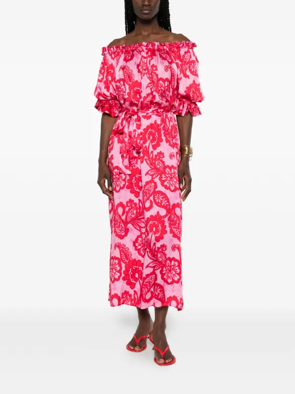 paisley off the shoulder dress Primrose Paisley Floral Off the Shoulder Mini Dress