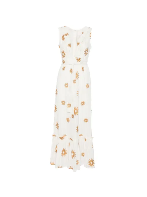 Sundress Begonia sun-print ruffled maxi dress