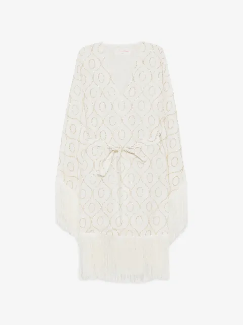 Sundress mellemlang kjole med frynseudsmykning