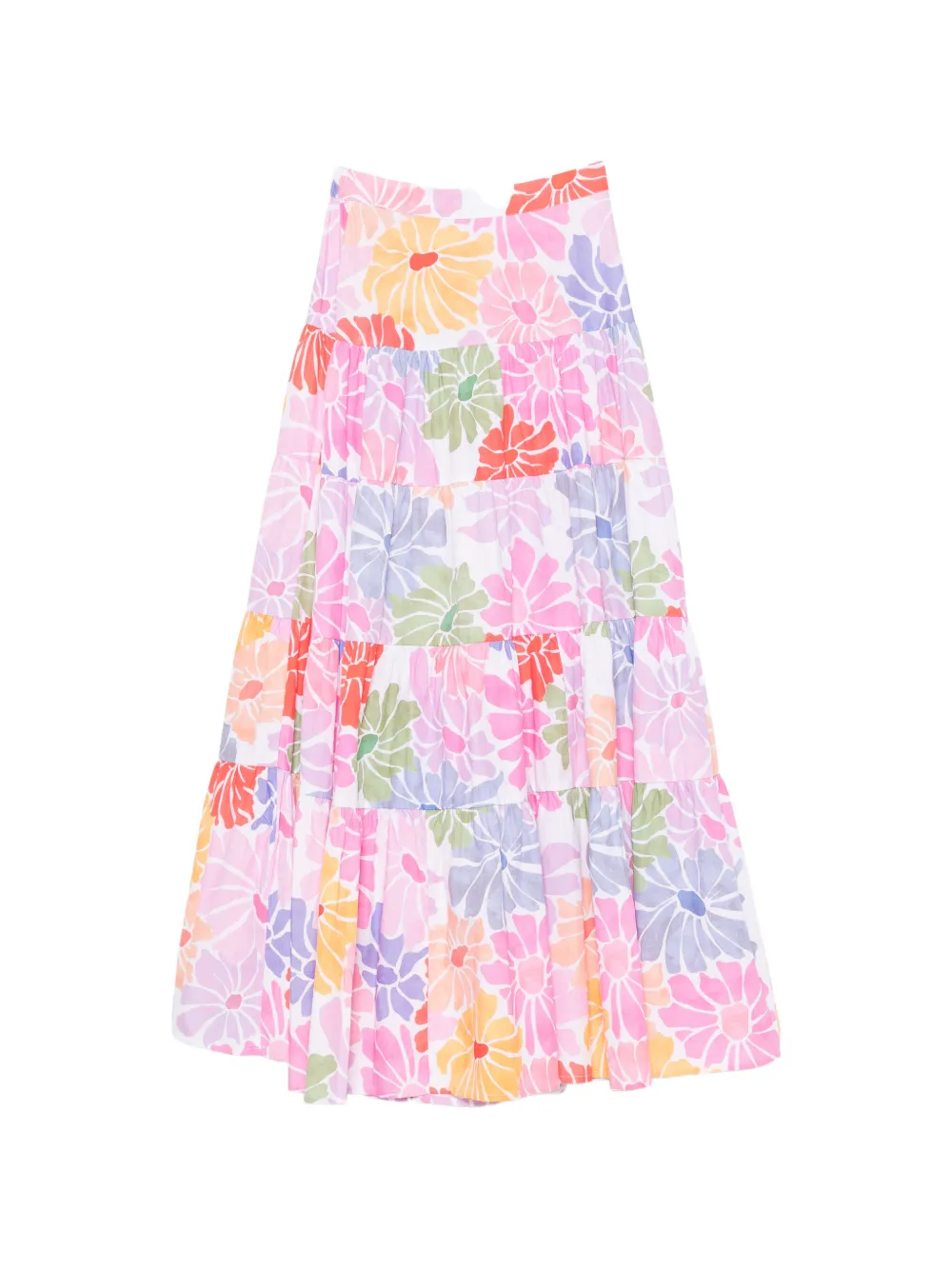 Sundress Odette floral-print tiered maxi skirts - Rosa